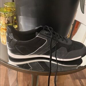 Hugo Boss Black and Gray Low-Top Lace-Up Sneakers